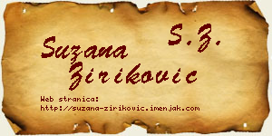 Suzana Ziriković vizit kartica